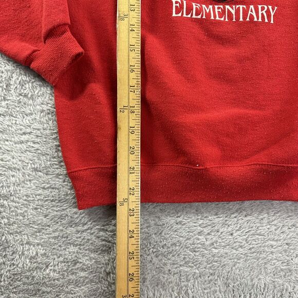 Vintage Raglan Crewneck Sweater Youth Large (14-16)‎ Red Northside Elementary - Picture 6 of 8